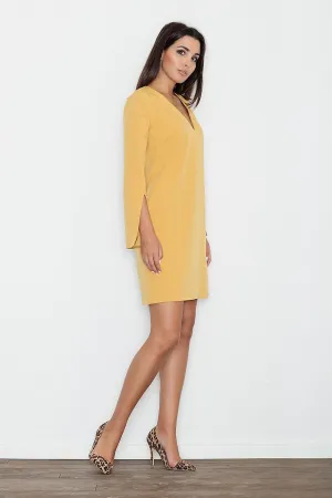 Day dress Polyester/Viscose Office Minimalist Split Sleeve Knee Length Dress