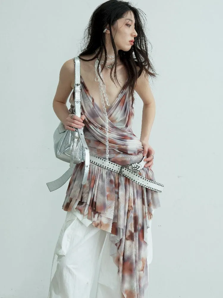 Deep V Peplum T Dress【s0000012112】
