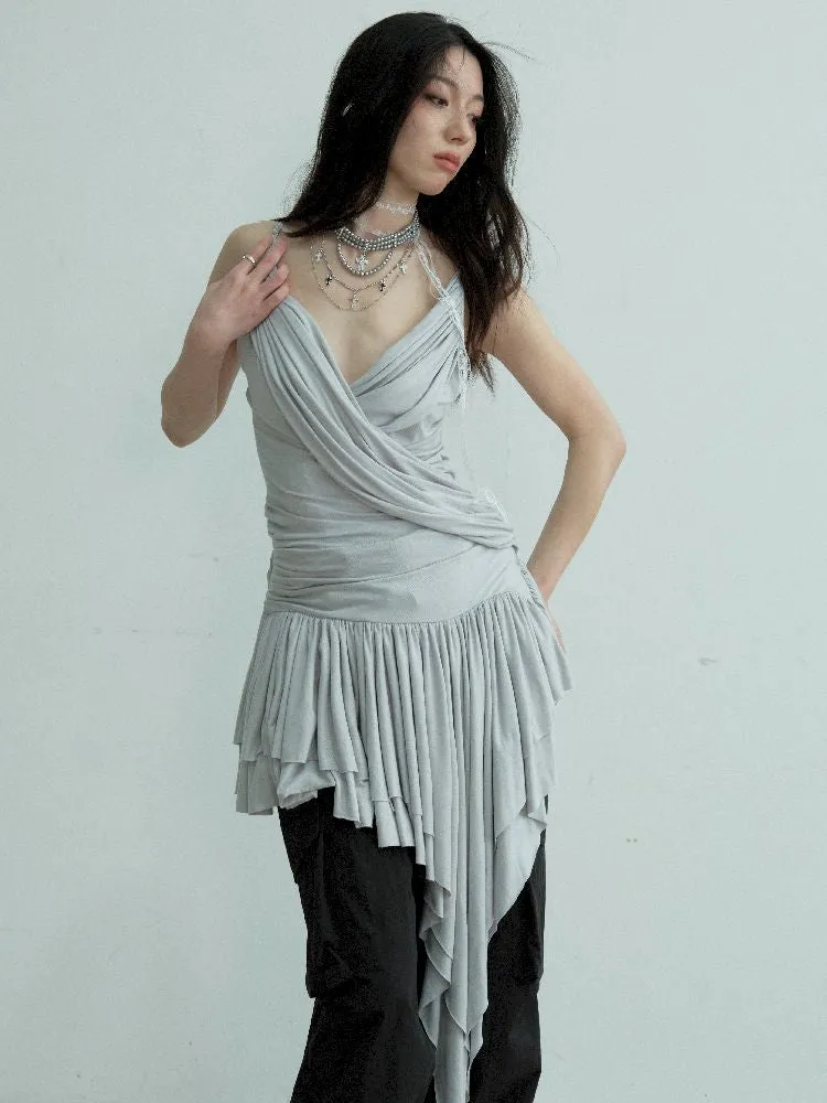 Deep V Peplum T Dress【s0000012112】