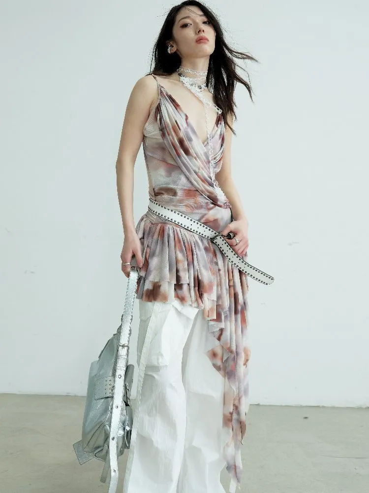 Deep V Peplum T Dress【s0000012112】