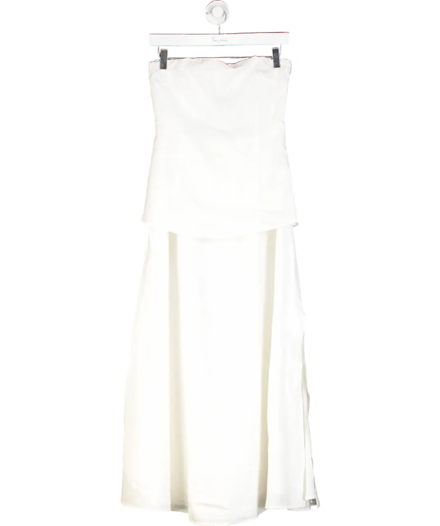 DISSH Saskia White Linen Maxi Dress UK 8