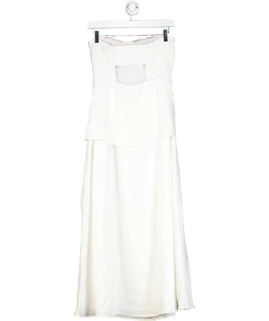 DISSH Saskia White Linen Maxi Dress UK 8