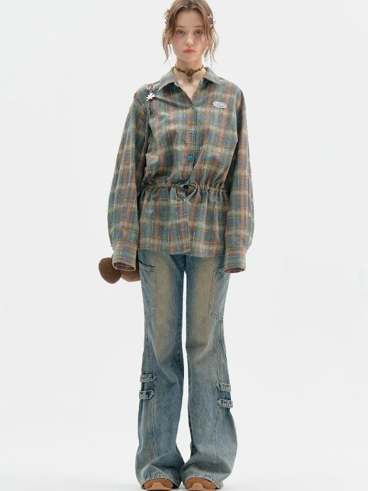 Drawstring Belted Slim Shirt【s0000011523】