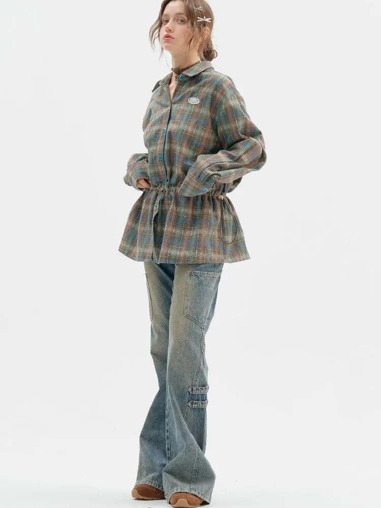 Drawstring Belted Slim Shirt【s0000011523】