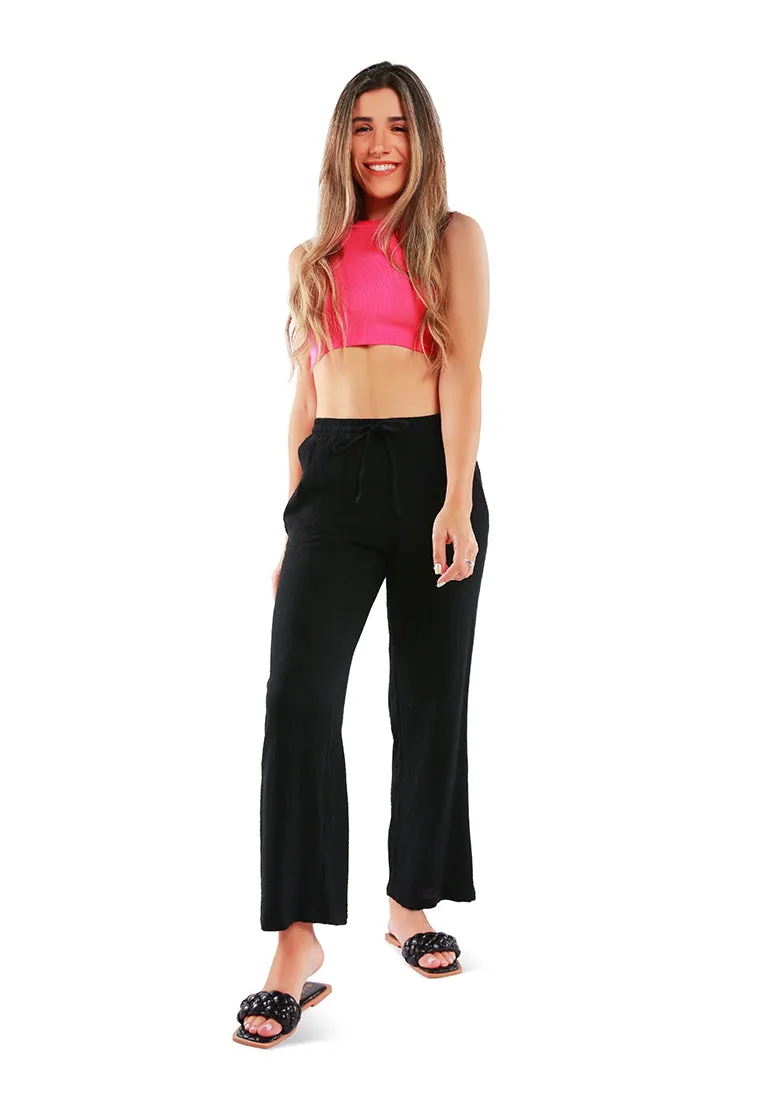 Drawstring Casual Lounge Wide Pants