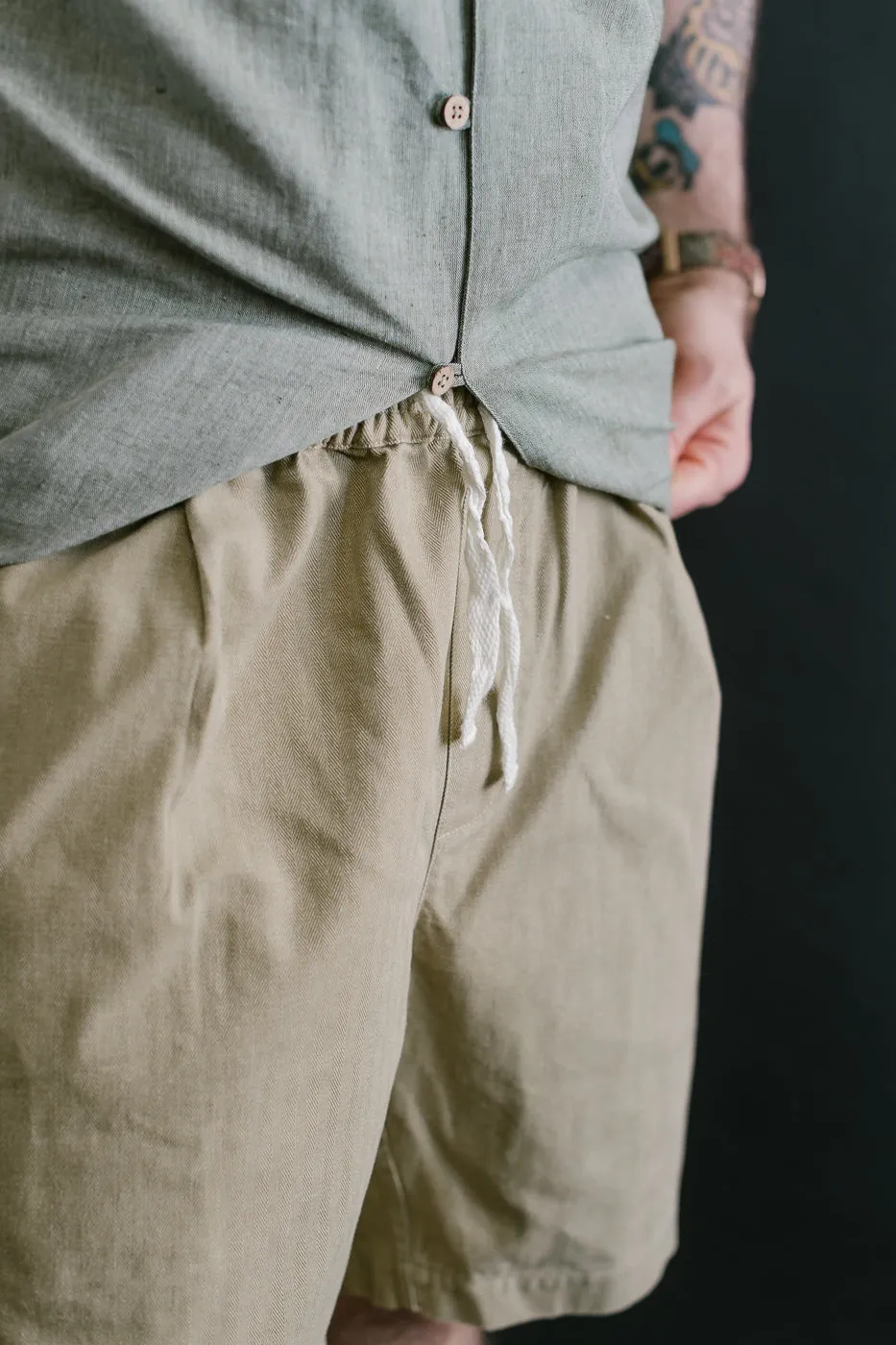 Drawstring Shorts HBT - Sand