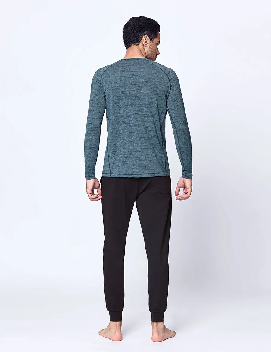 easyoga LA-VEDA Multipro Men's Henley  Long Sleeve - M25 M-Green Tigerstripe