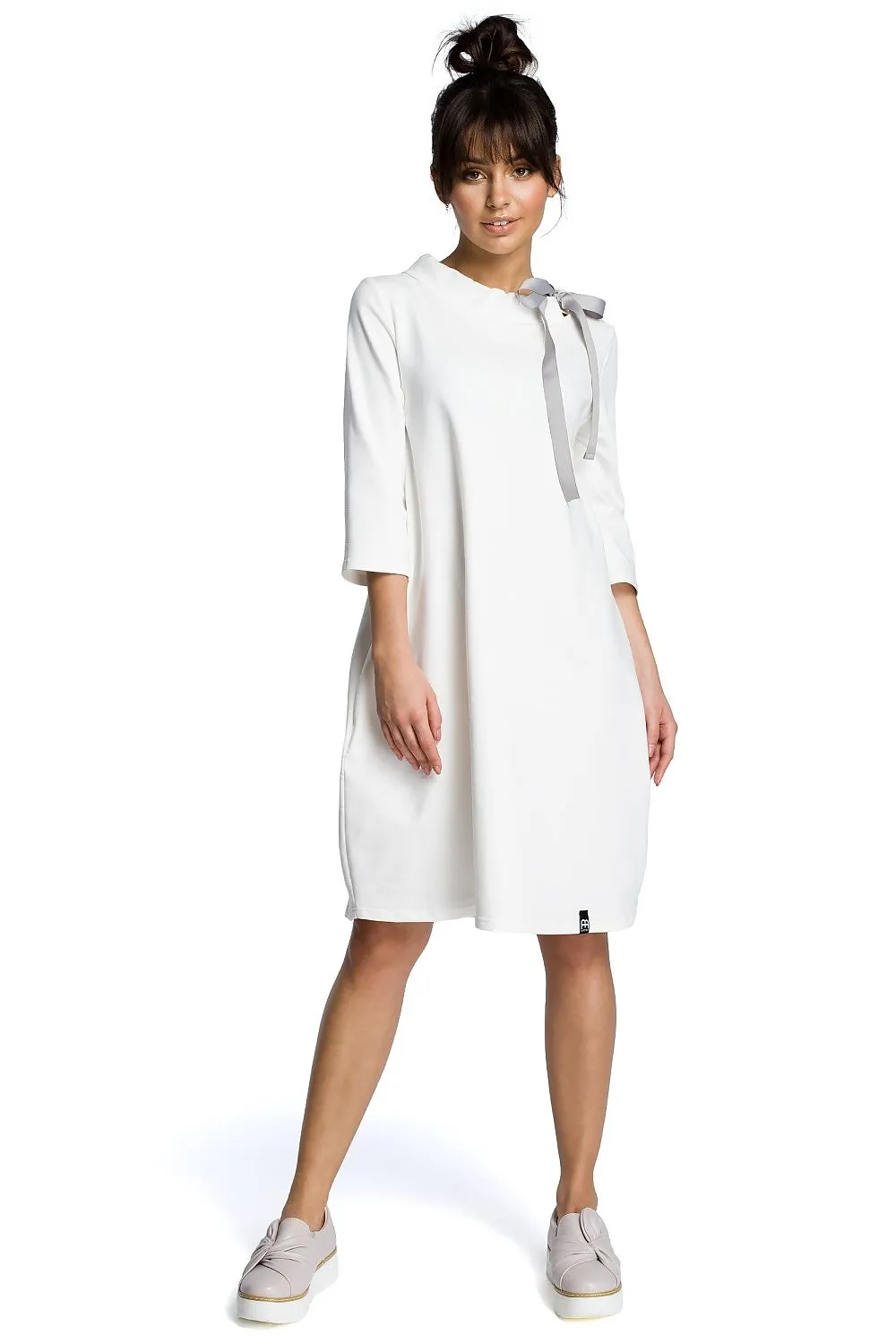 Elegant Tie-Neck A-Line Dress