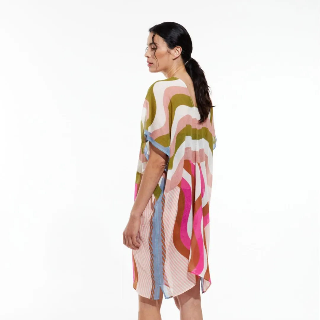 Elia Gama Kaftan Dress / Pink   Khaki