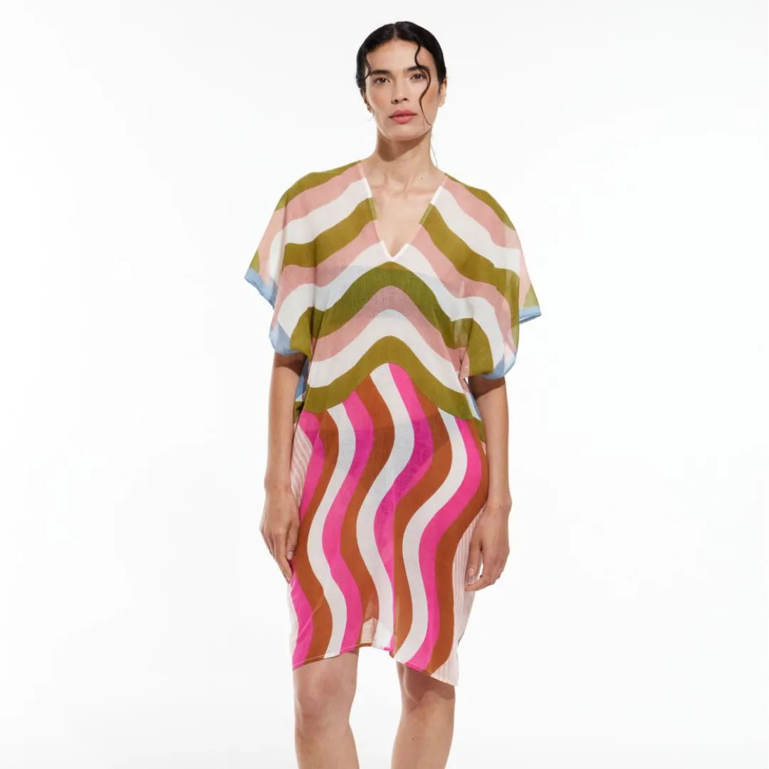 Elia Gama Kaftan Dress / Pink   Khaki