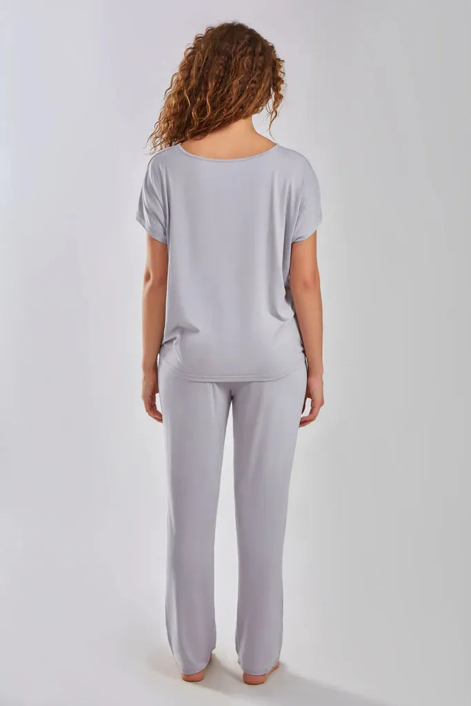Elise PJ Set In Light Gray