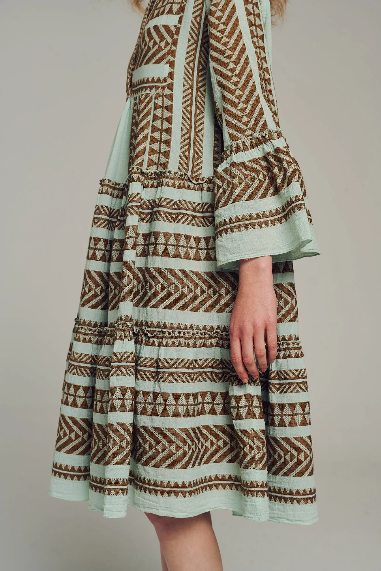 ELLA MIDI - BROWN-BLACK/LIGHT BLUE