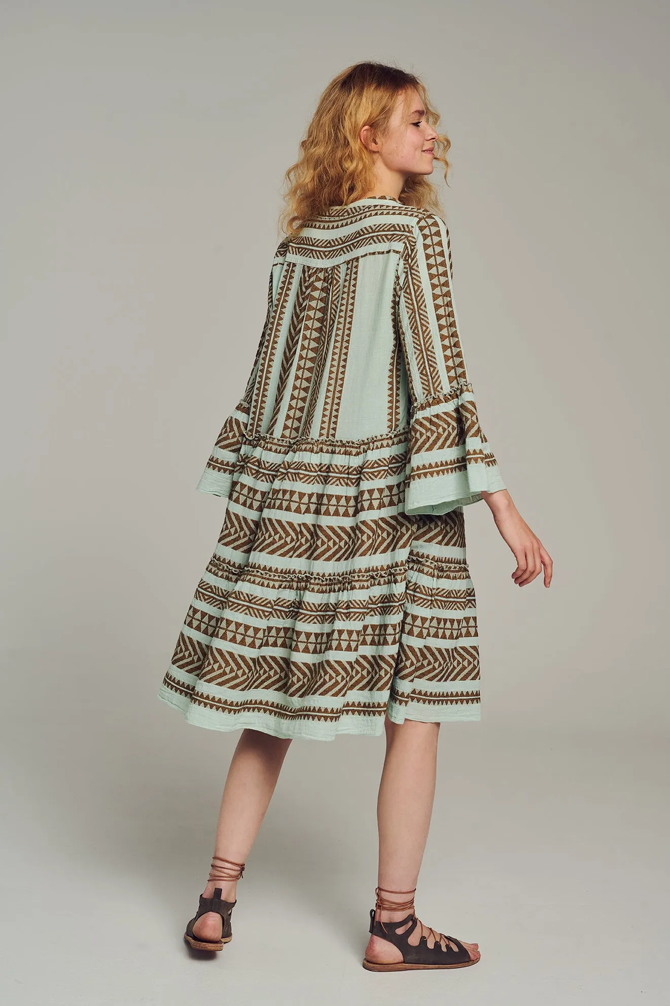 ELLA MIDI - BROWN-BLACK/LIGHT BLUE