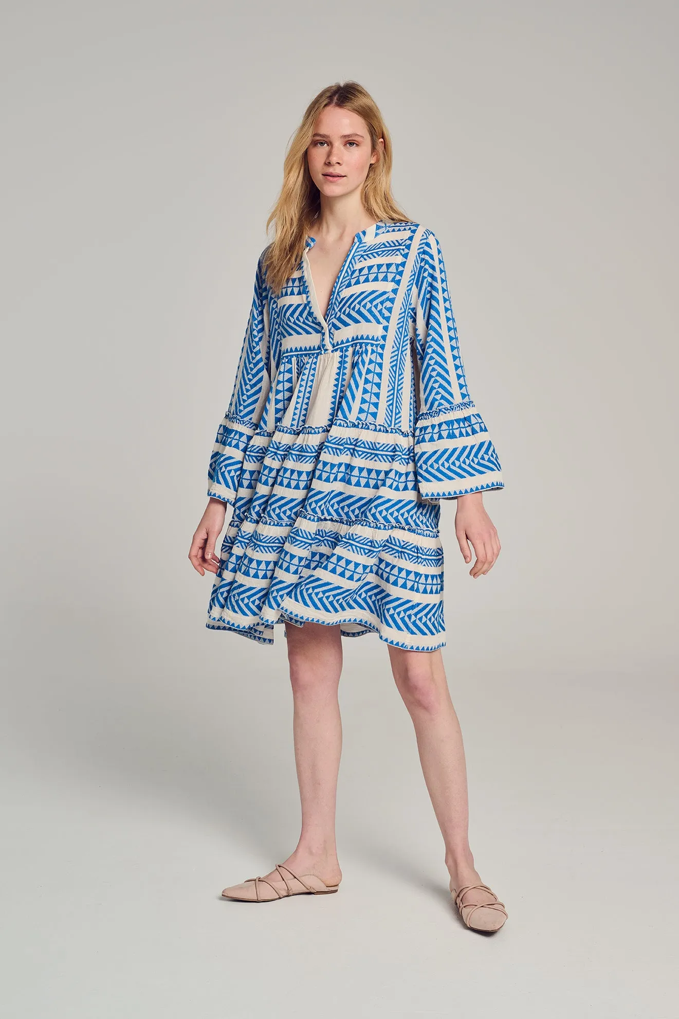 ELLA SHORT - BLUE/OFFWHITE