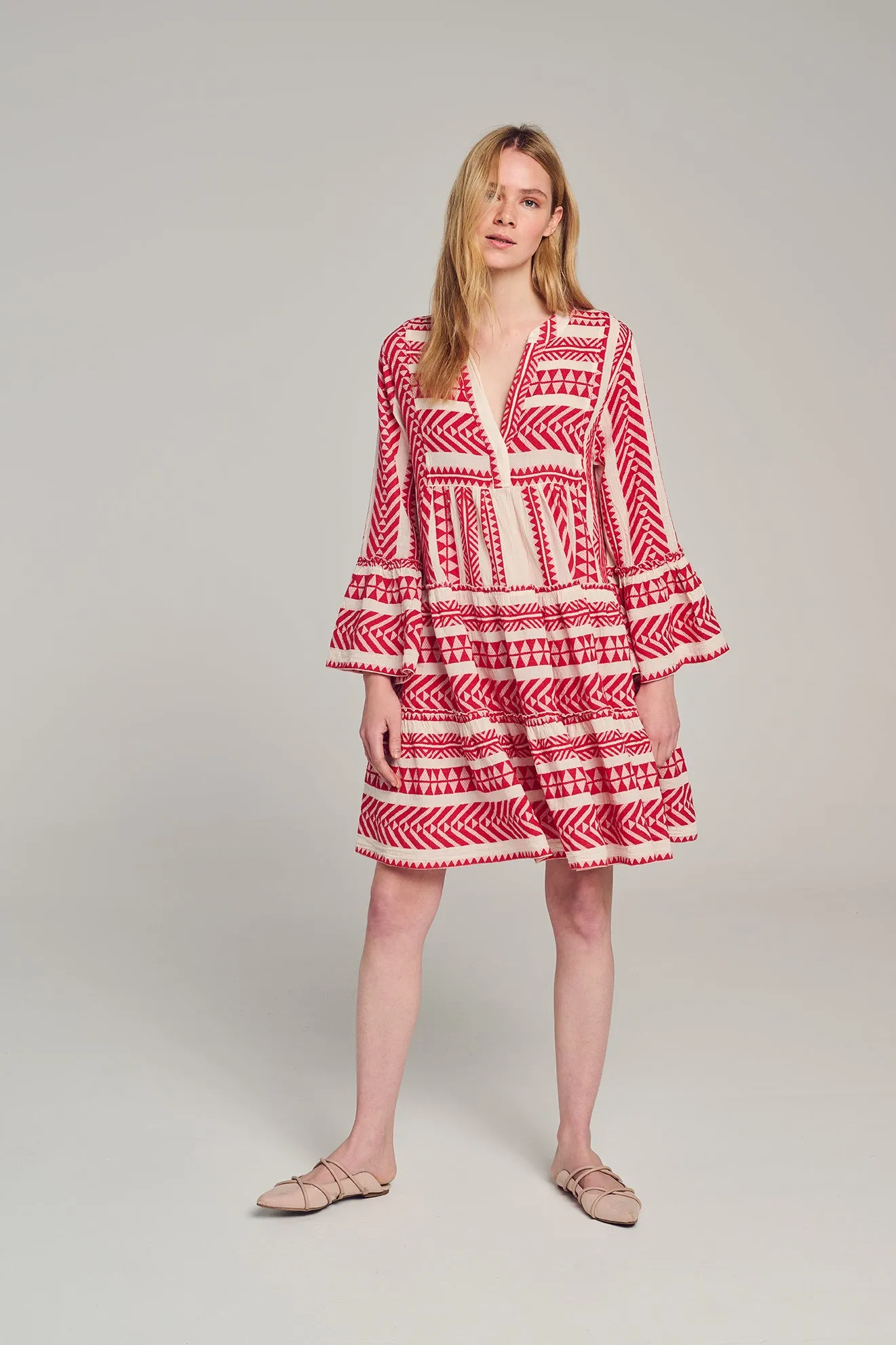 ELLA SHORT - RED/OFFWHITE
