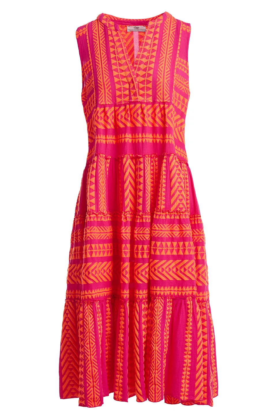 ELLA SLEEVELESS MIDI - N.ORANGE/FUSHIA