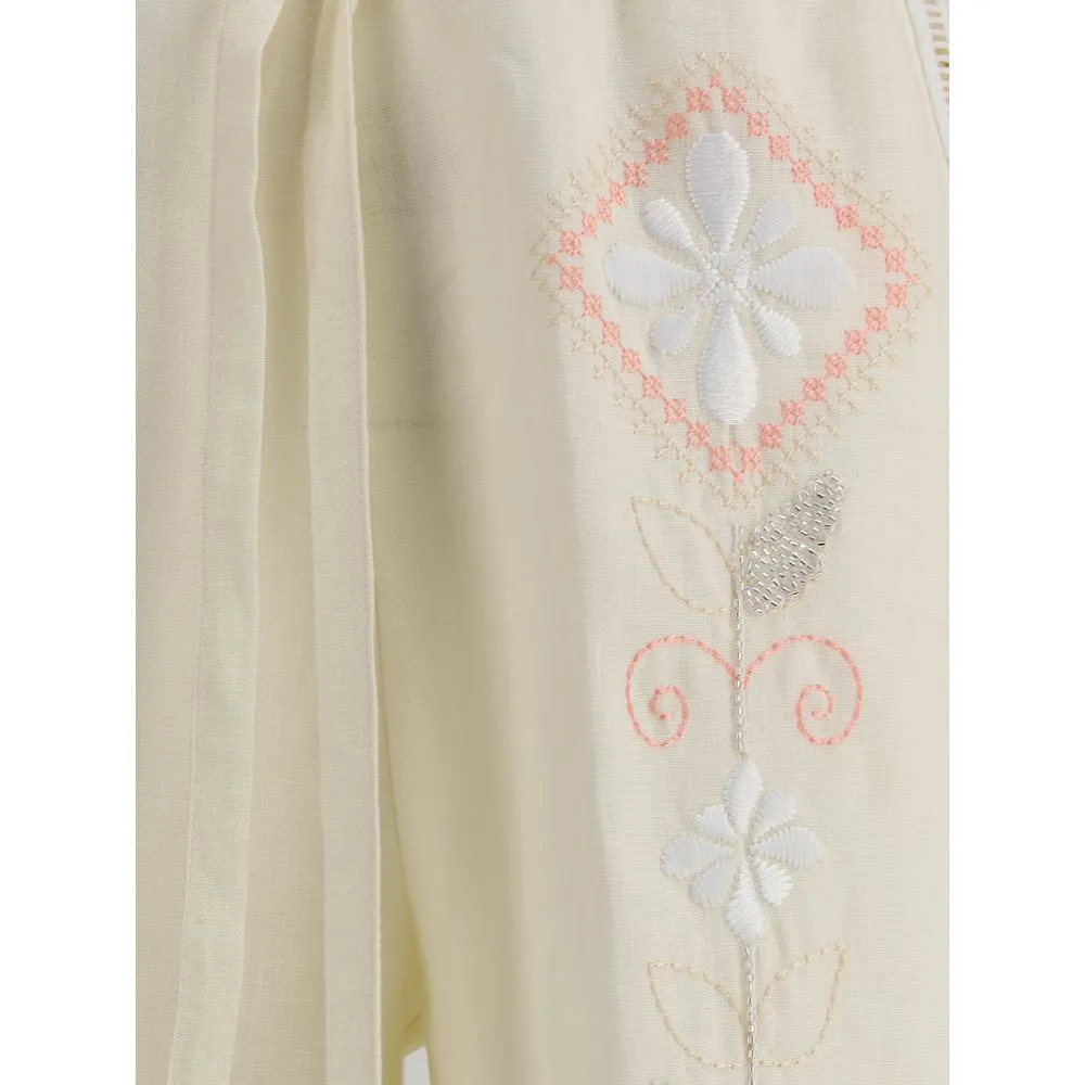 Embroidered linen Pants