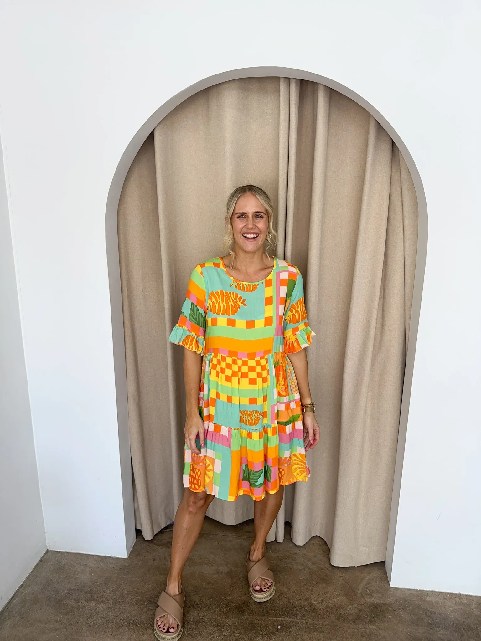 Emma Dress -Tropical print