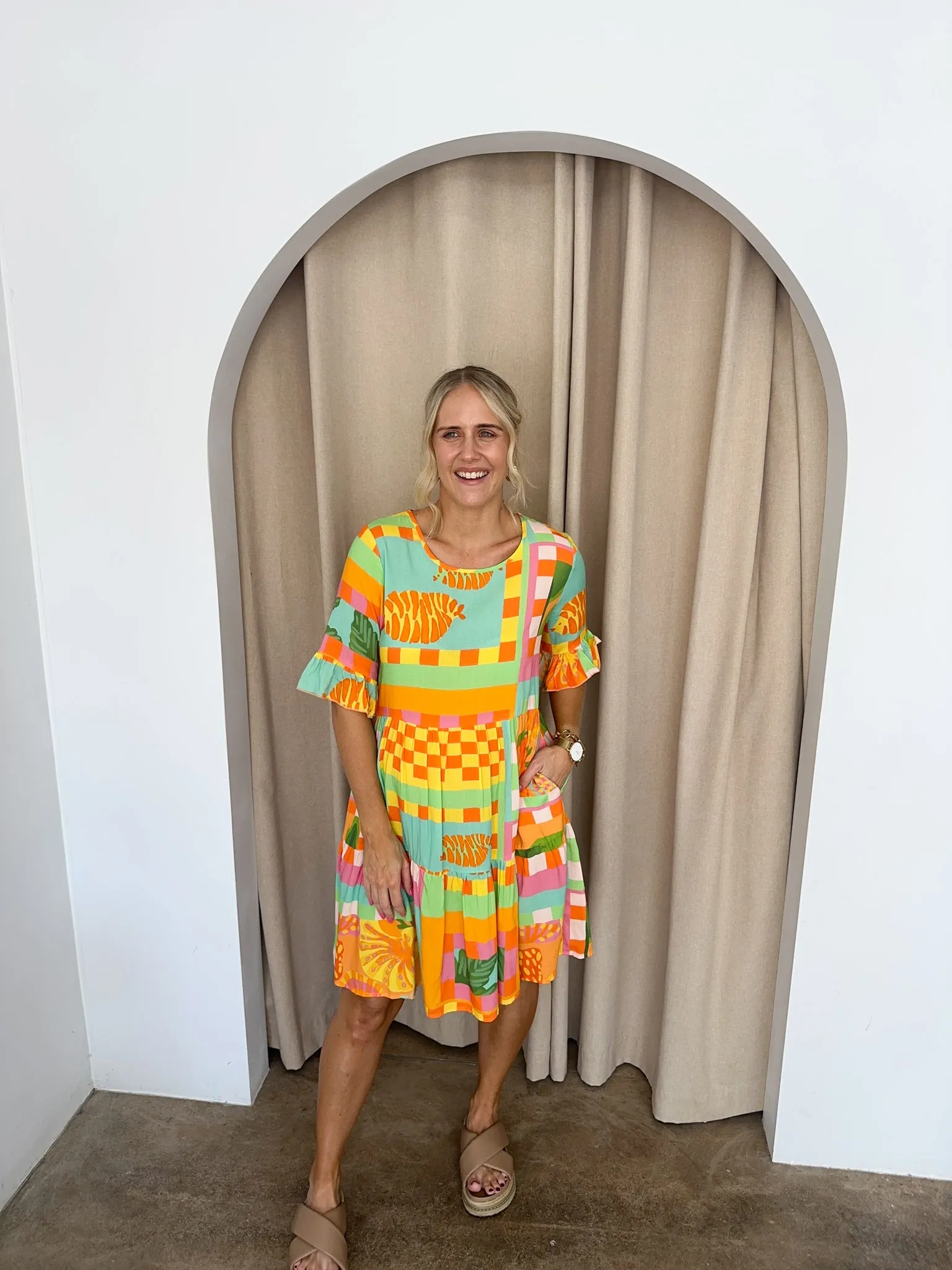 Emma Dress -Tropical print