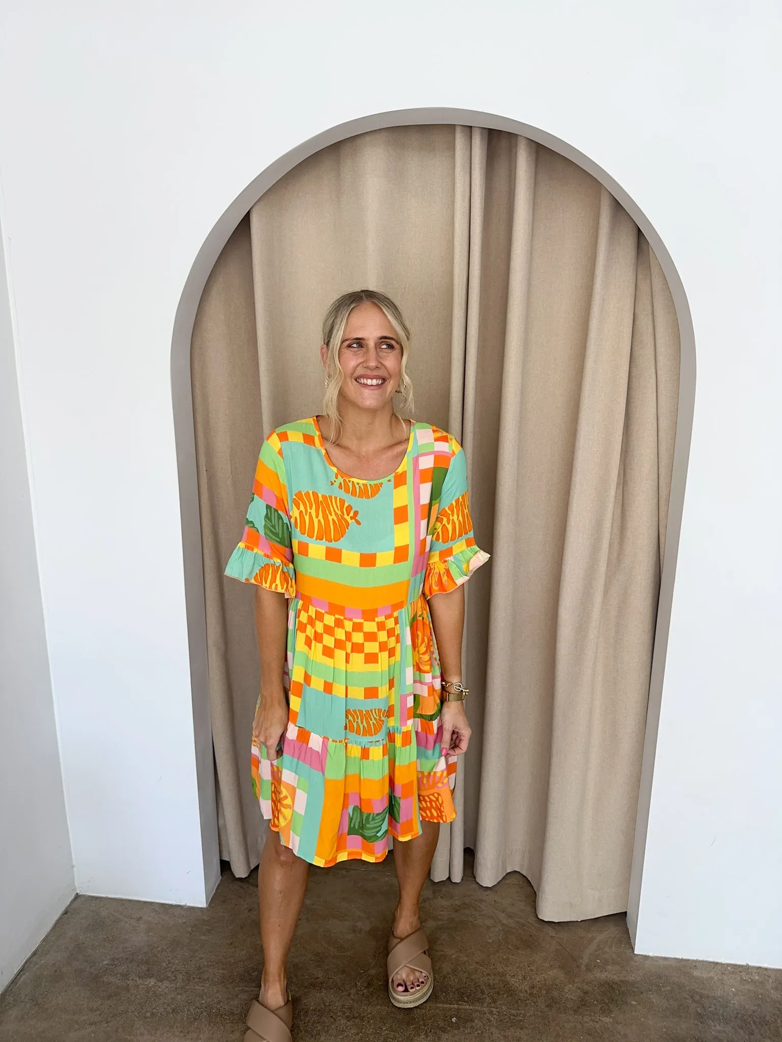 Emma Dress -Tropical print