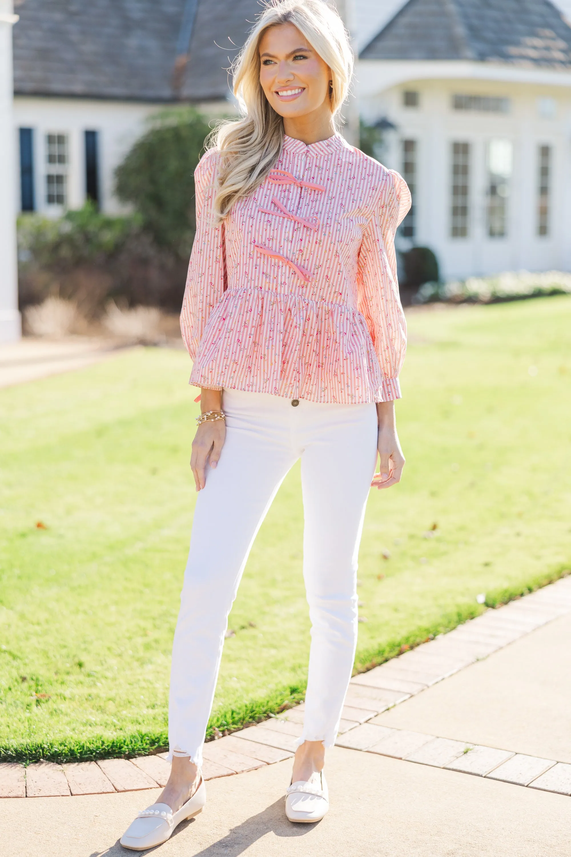 Endless Love Pink Striped Blouse