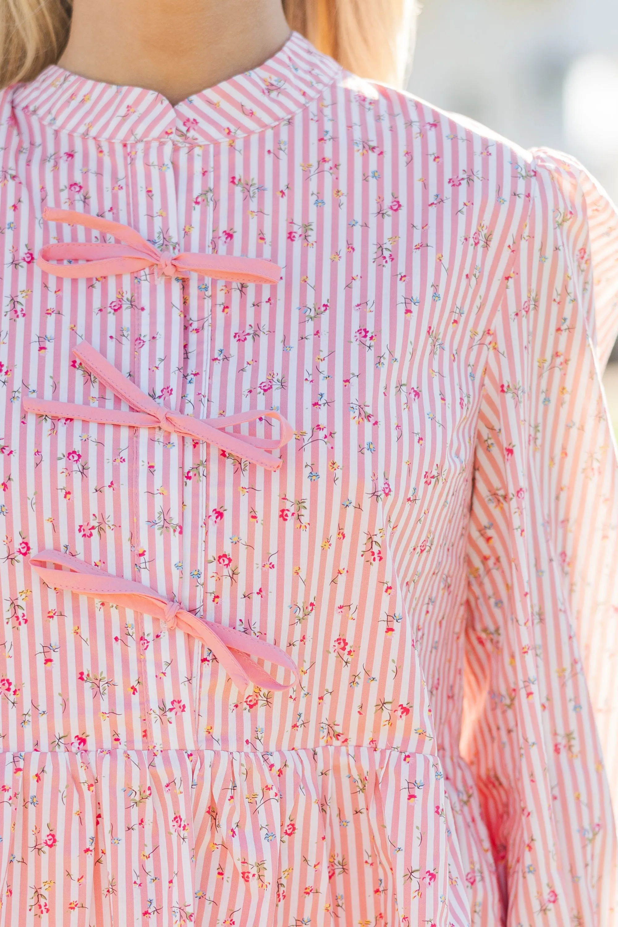 Endless Love Pink Striped Blouse