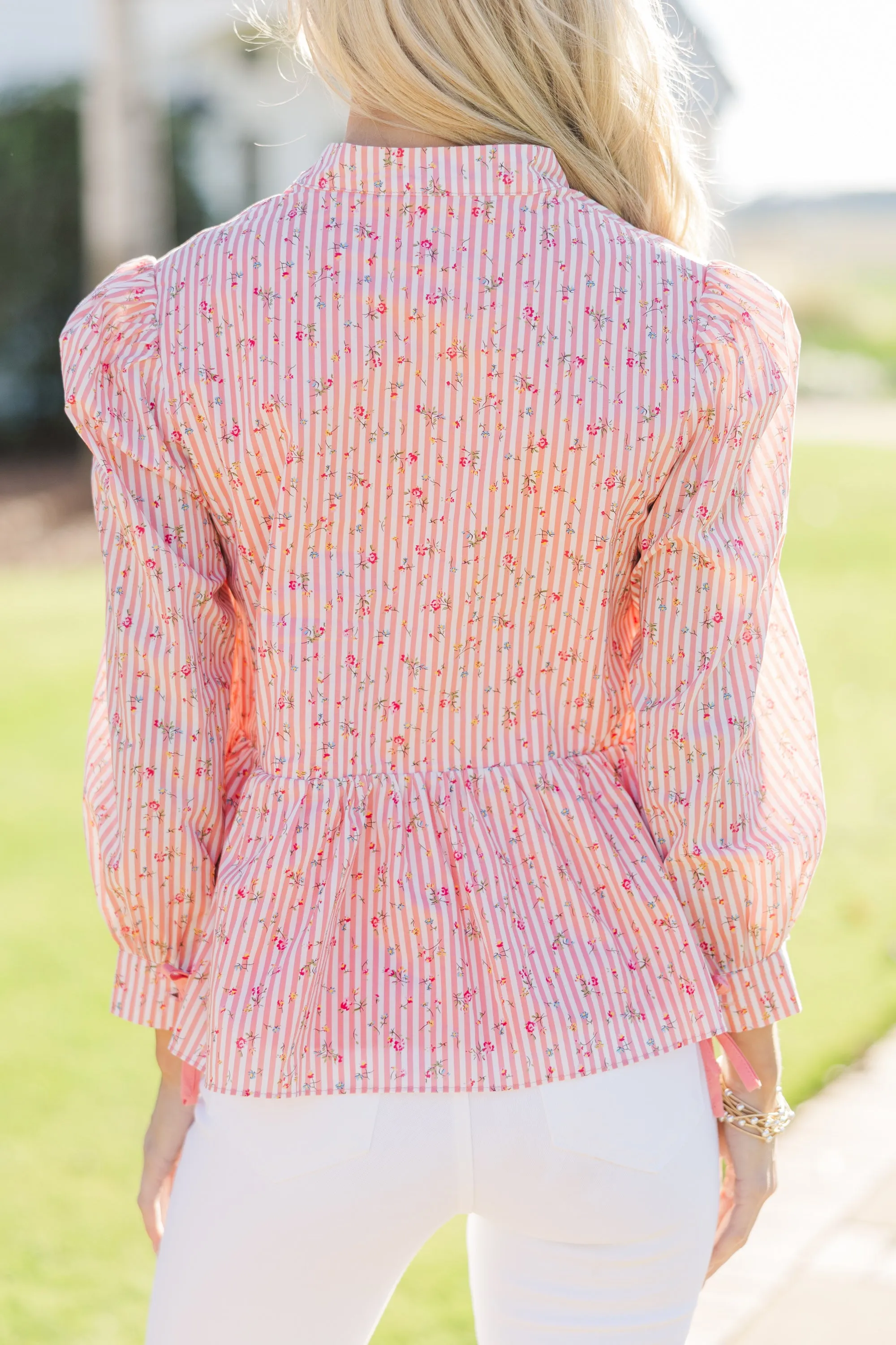Endless Love Pink Striped Blouse