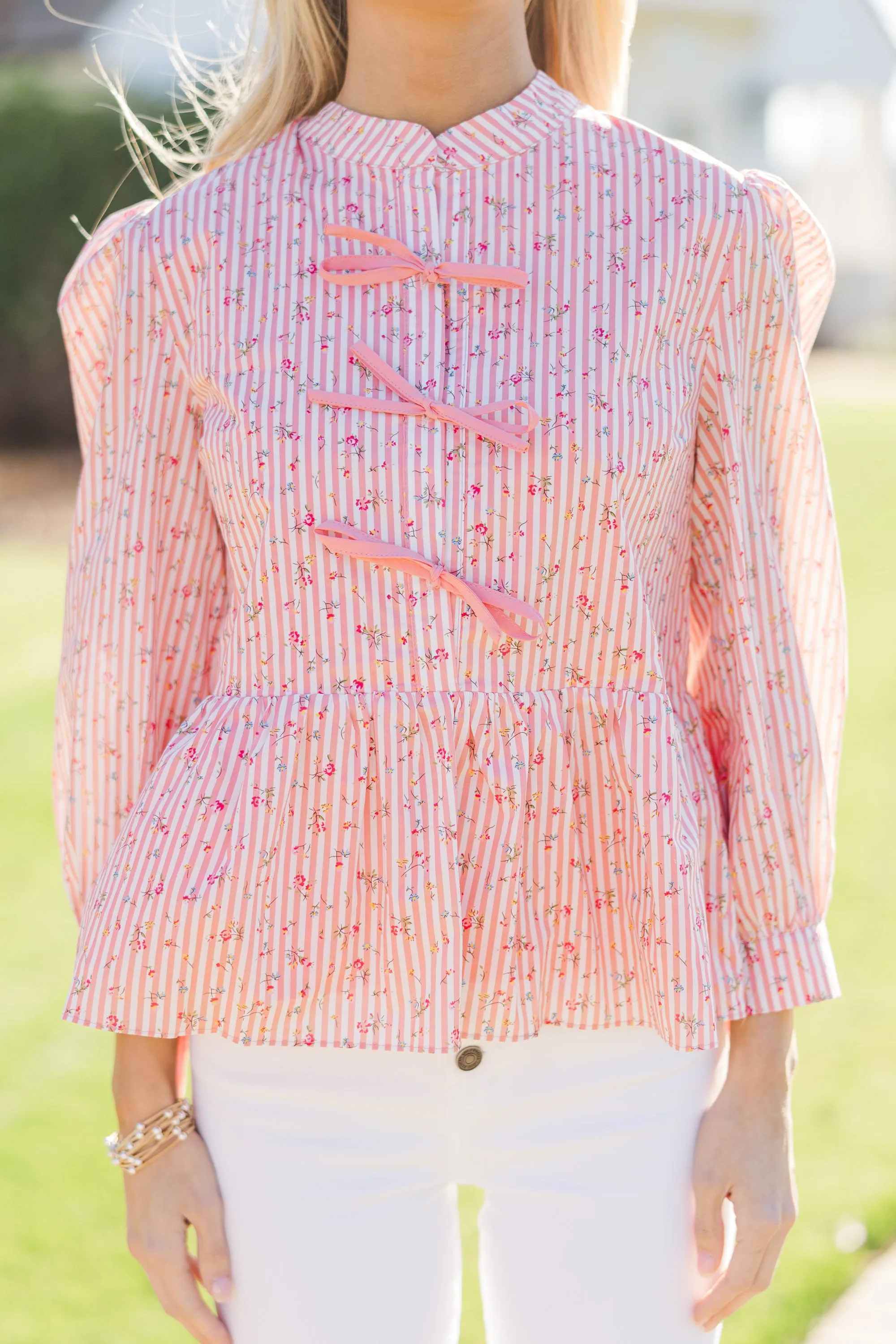 Endless Love Pink Striped Blouse