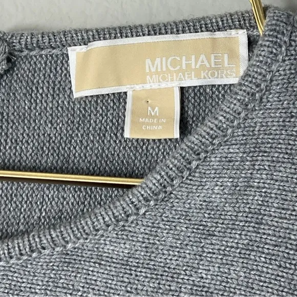 EUC Michael Kors Tunic Sweater Pearl Heather Cotton Minimalist Size Medium