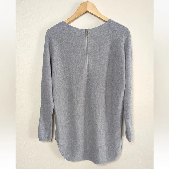 EUC Michael Kors Tunic Sweater Pearl Heather Cotton Minimalist Size Medium