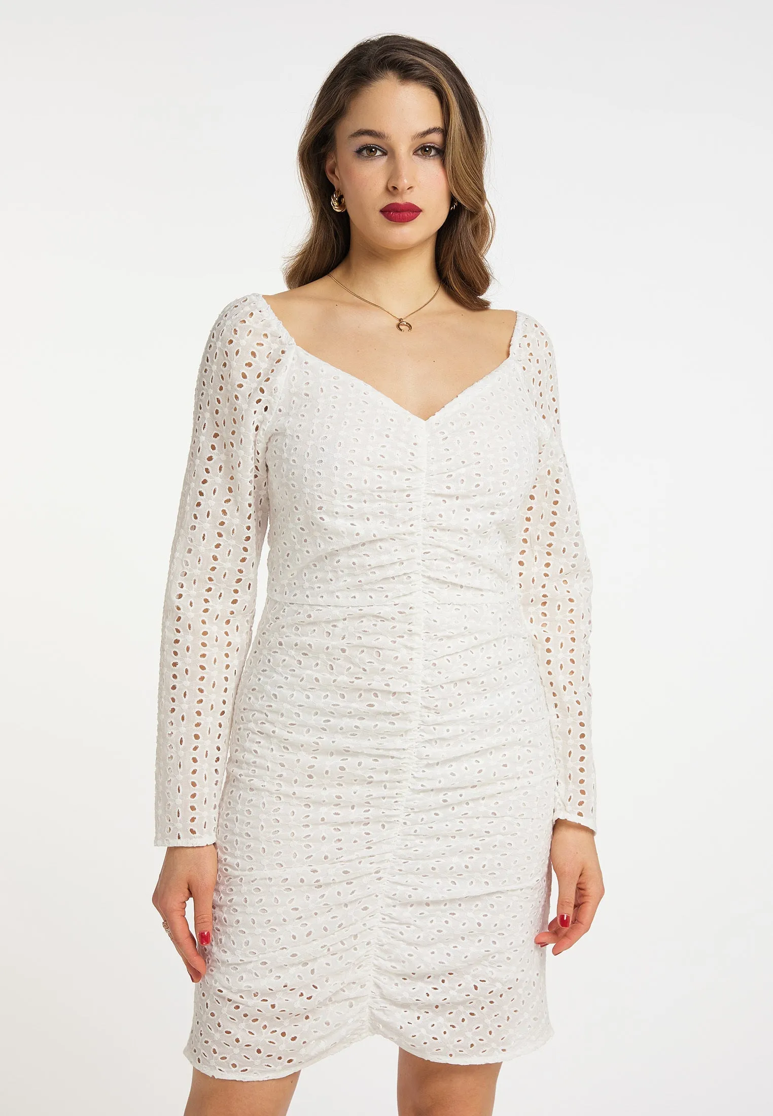 faina Women's Dress With Broderie Anglaise