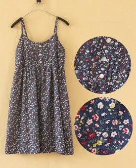 Fashion Summer O-Neck Sleeveless Print Floral Vestidos Women Mini Beach Spaghetti Strap Mori Girl Dresses