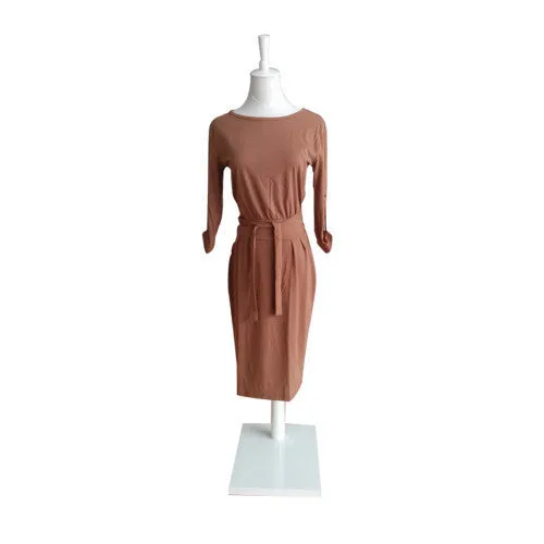 Fashion Women Pencil Work Dress Summer Spring Casual Dress Bodycon Elegant Sheath Casual Office Dresses with Belt