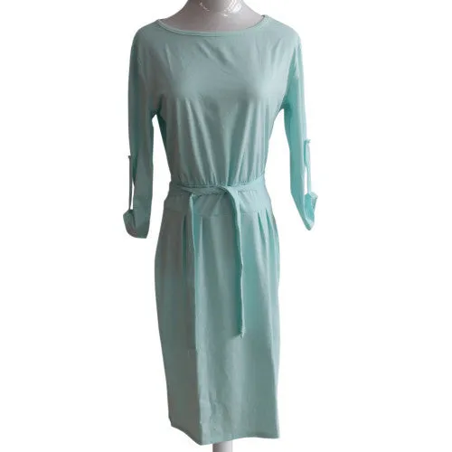 Fashion Women Pencil Work Dress Summer Spring Casual Dress Bodycon Elegant Sheath Casual Office Dresses with Belt