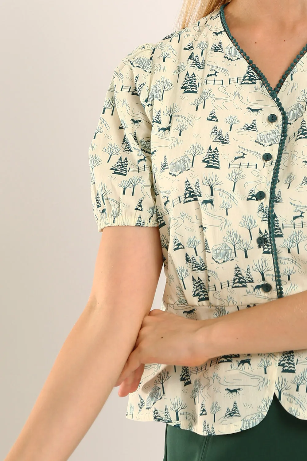 Felizia Top in Green Floral