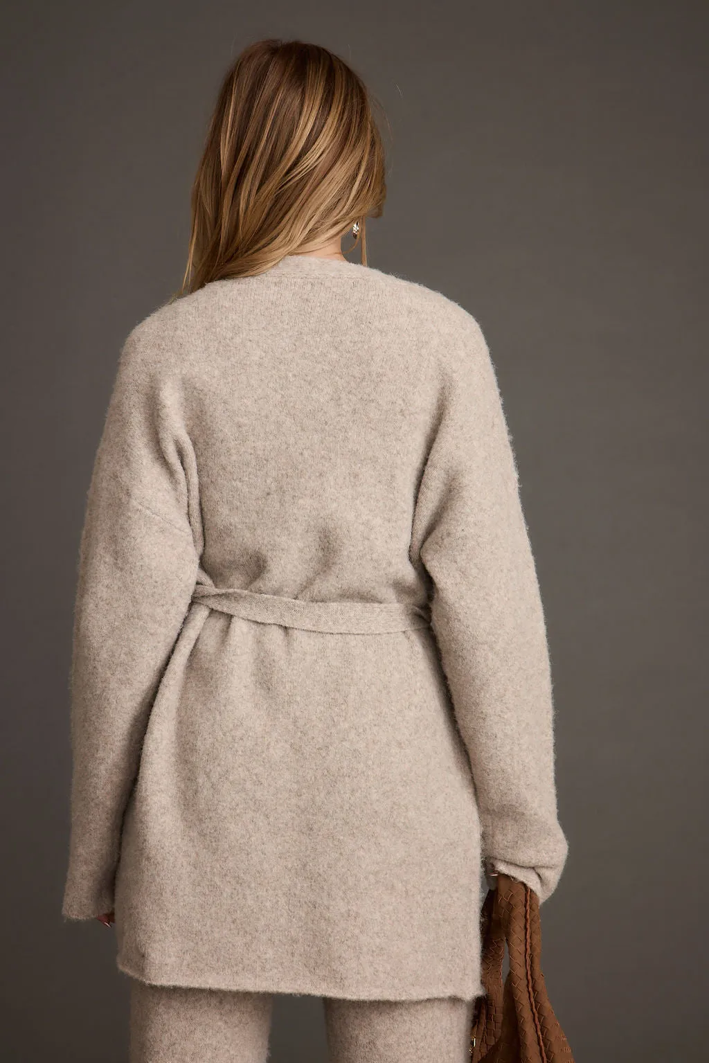 Finley Oatmeal Belted Cardigan