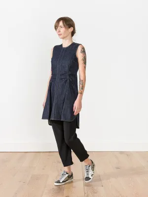flared denim dress