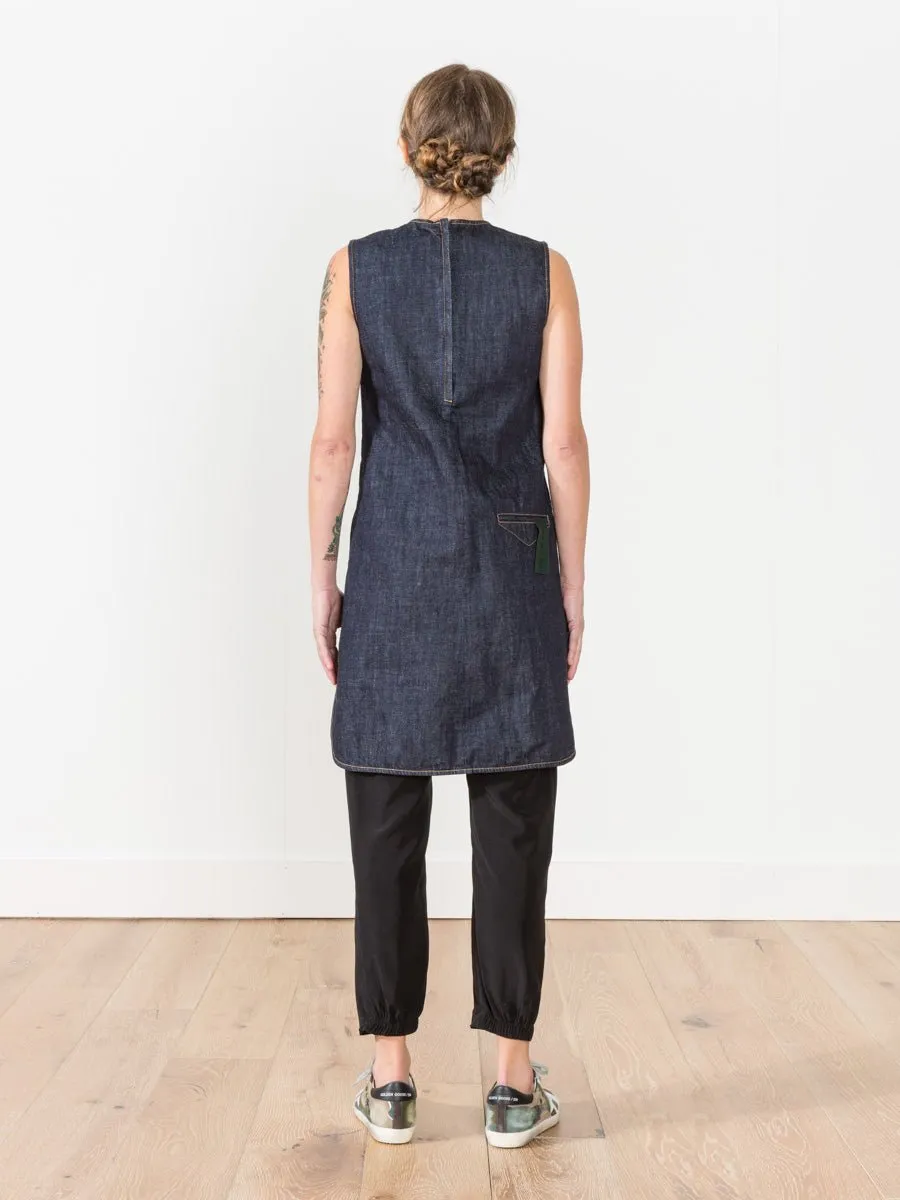 flared denim dress