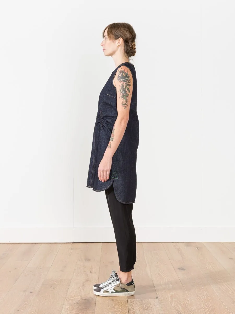 flared denim dress