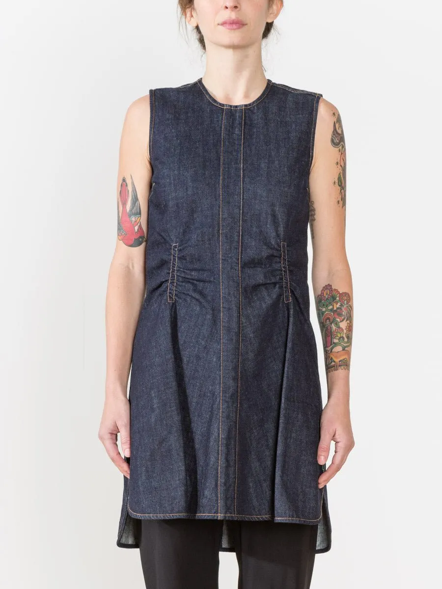flared denim dress