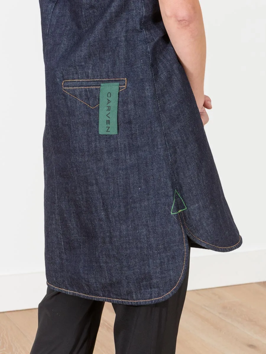 flared denim dress