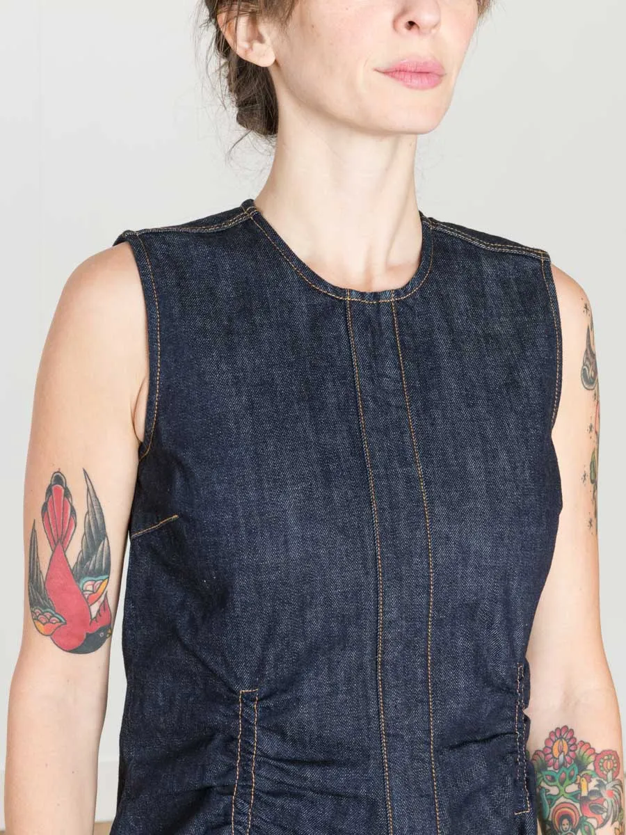 flared denim dress