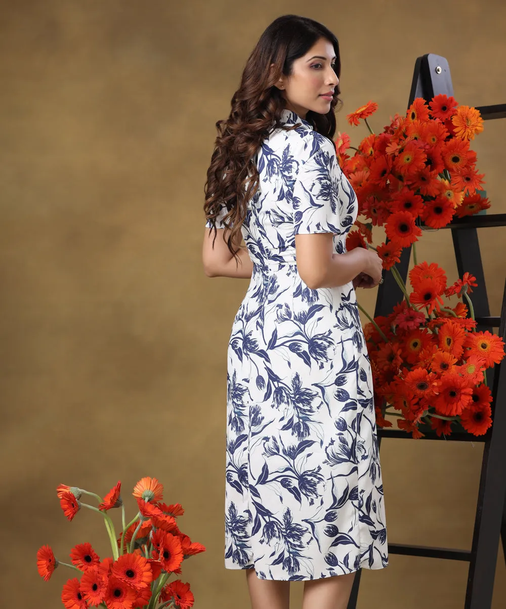 Floral Collared Aline Shift Dress