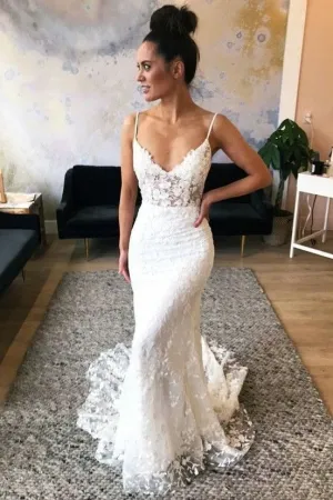 Floral Lace Sheath Wedding Dress for Summer vestido de novia