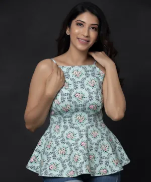 Floral Peplum Printed Top