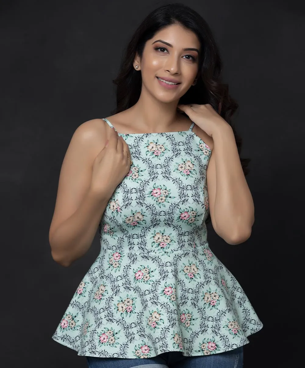 Floral Peplum Printed Top