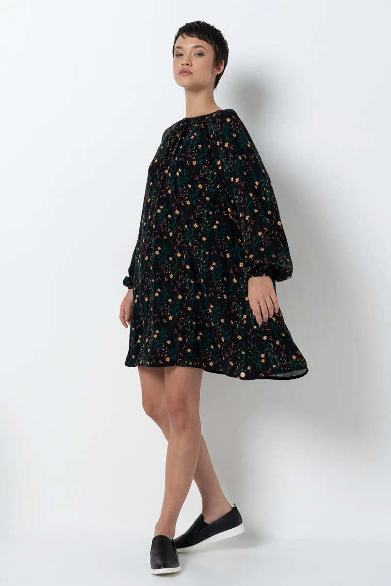 Floral Shift Dress _ 157880 _ Black