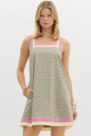 Floral Square Neck Dress