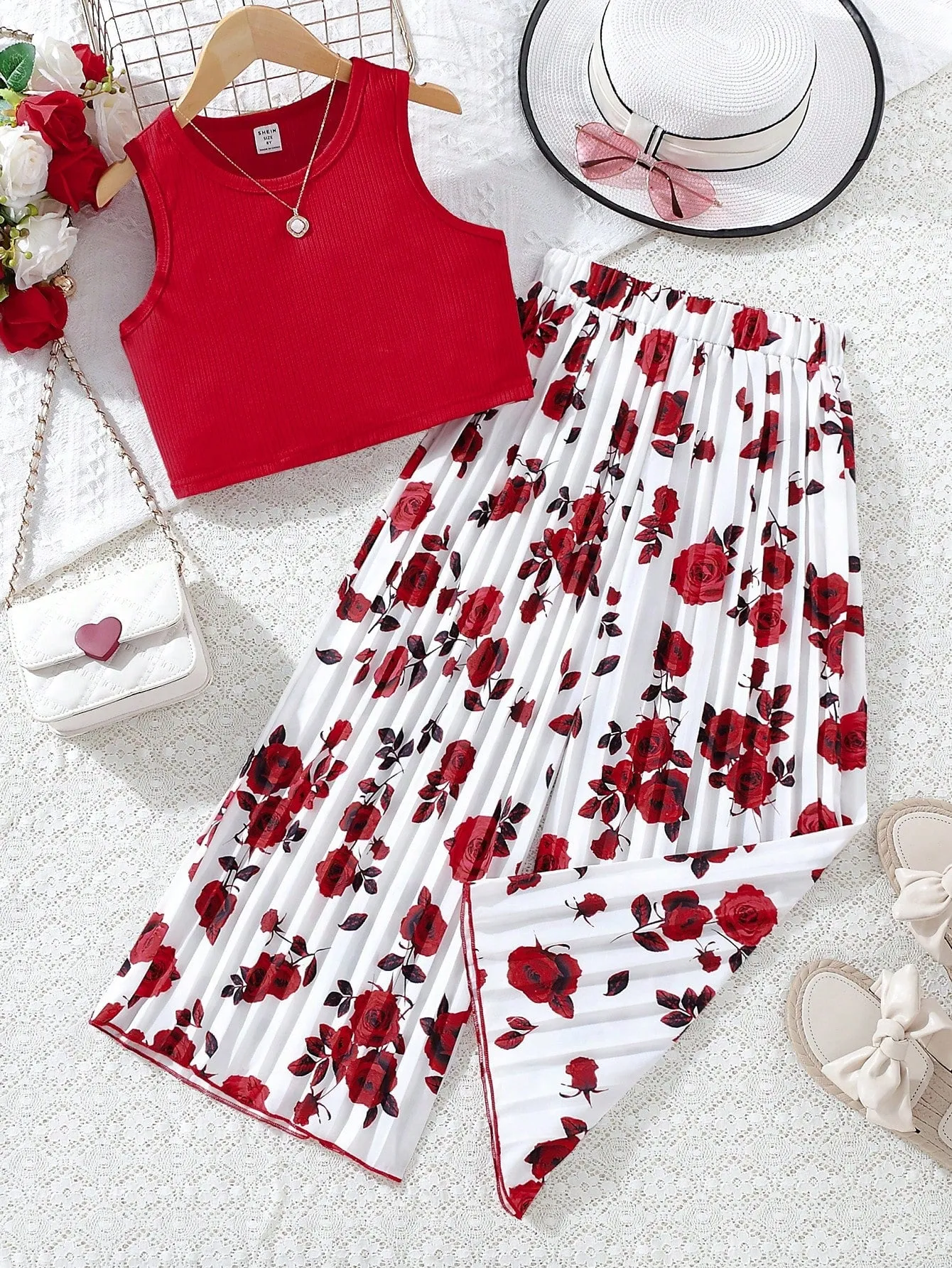 Flower peplum top| Tween Girl Summer  Round Neck Top And Flower