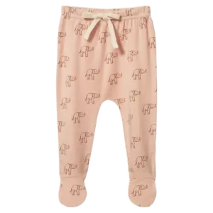 Footed Rompers - Elephant Rose Dust